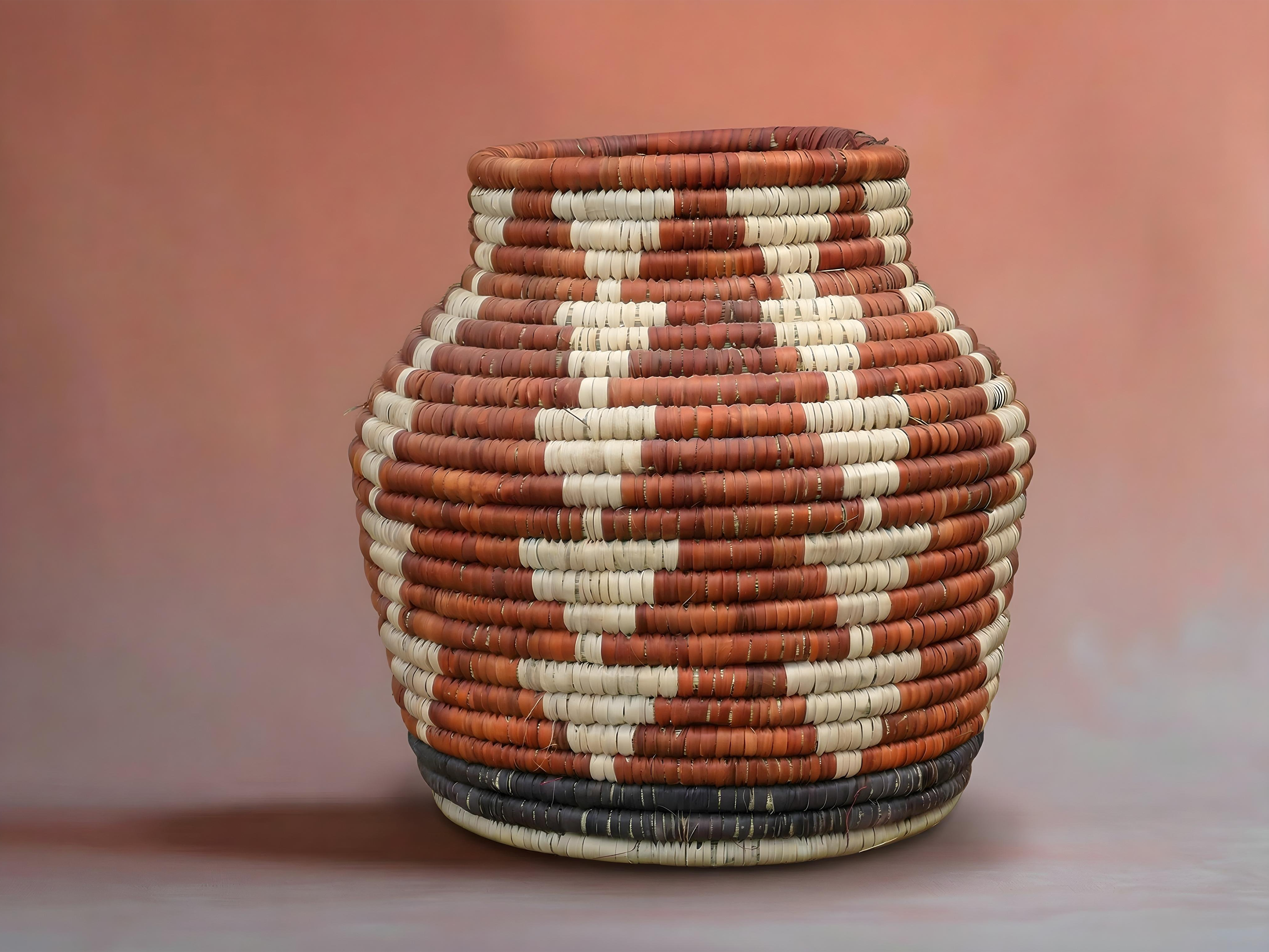 Terracotta Arrows Accent Potter Basket