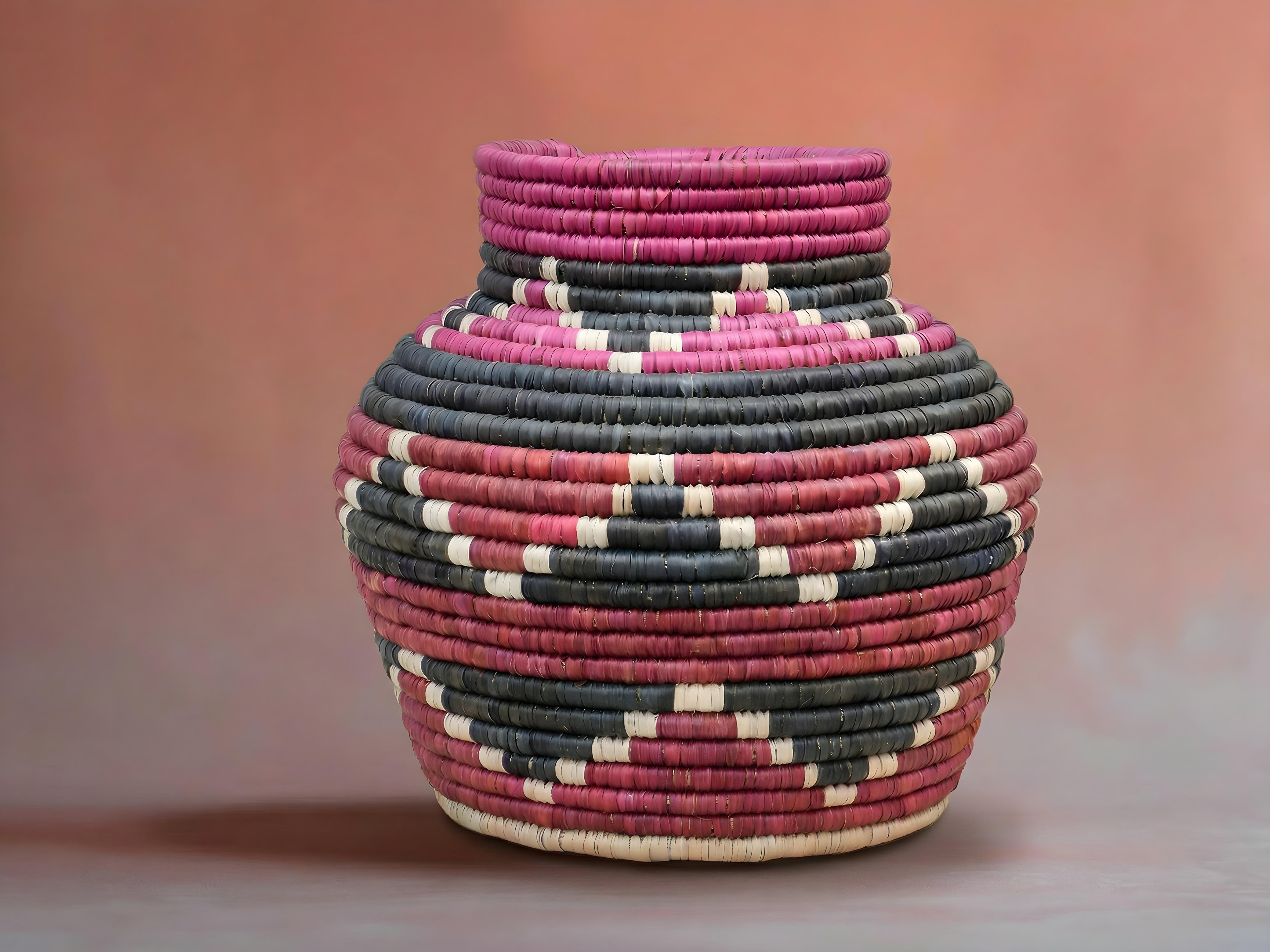 Hot Pink Charcoal Diamond Potter Basket