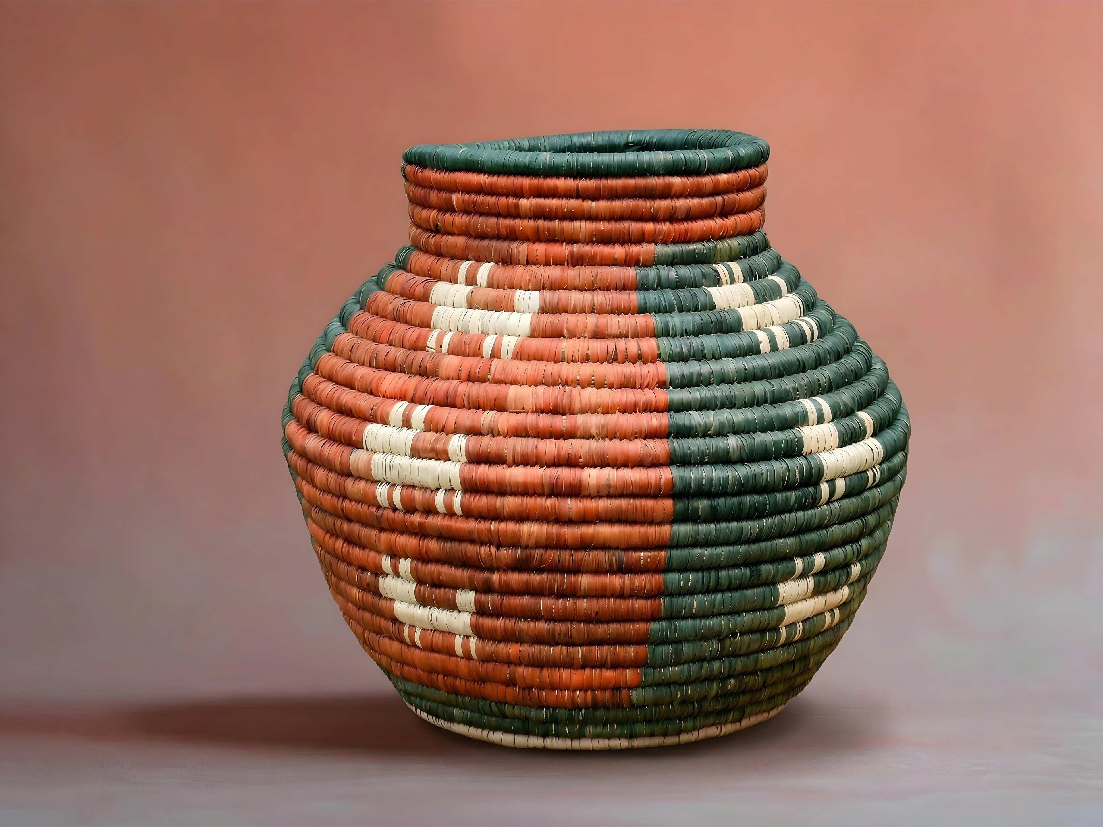 Sage Green Terracotta Diamond Potter Basket