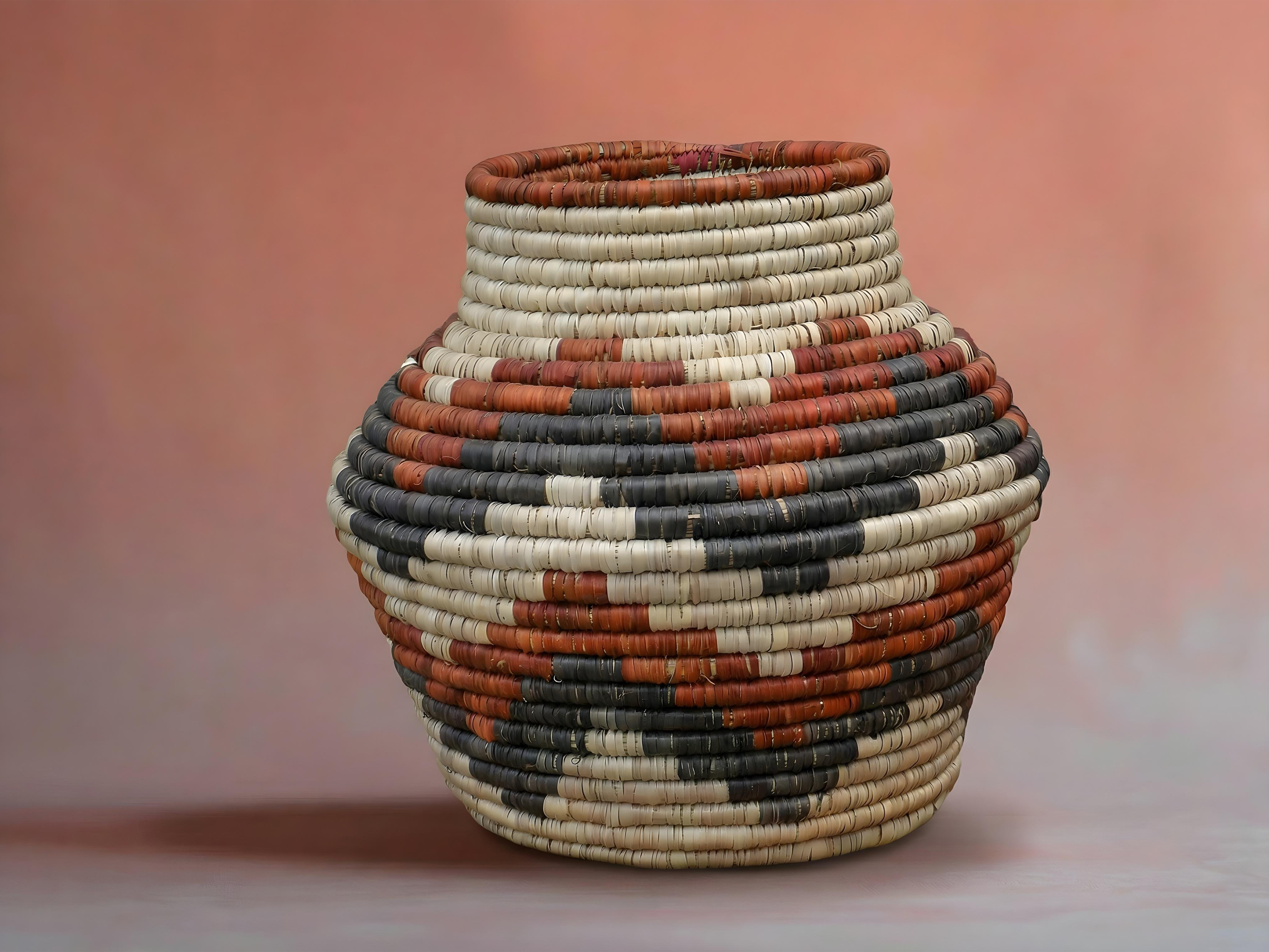 Three Colour Diamond Potter Basket