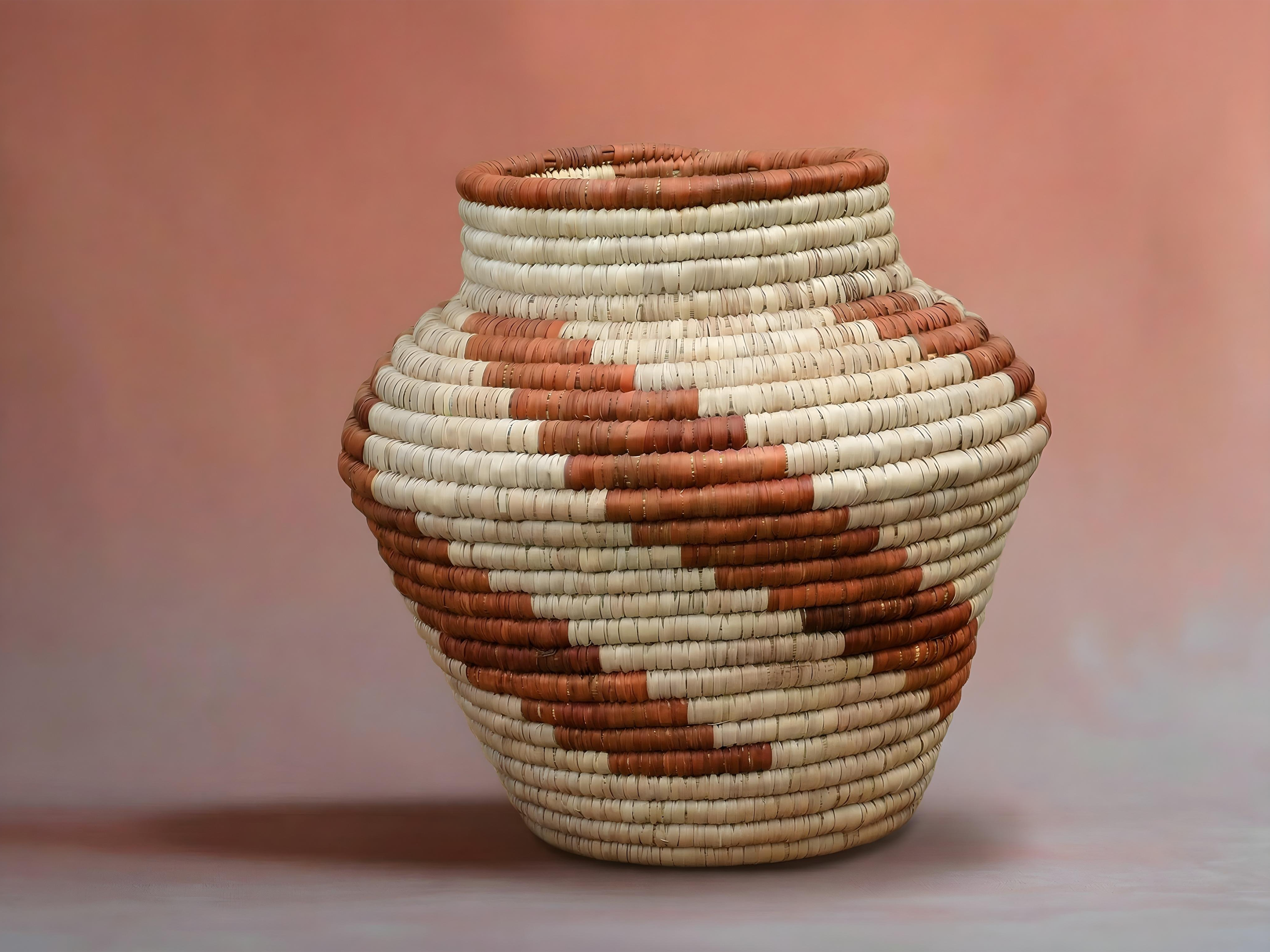 Blush Cream Diamond Potter Basket