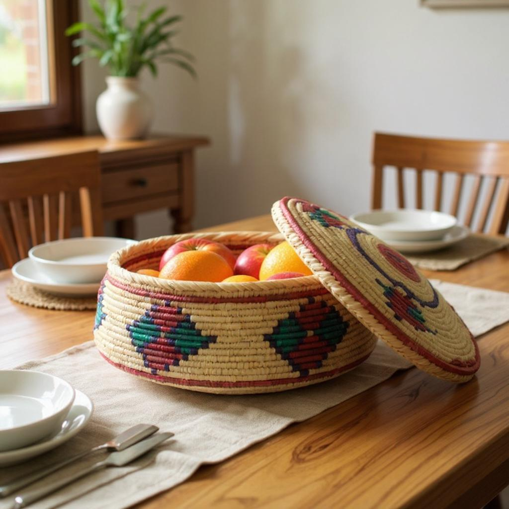 Natural Medallions Lid Basket PR-109-12