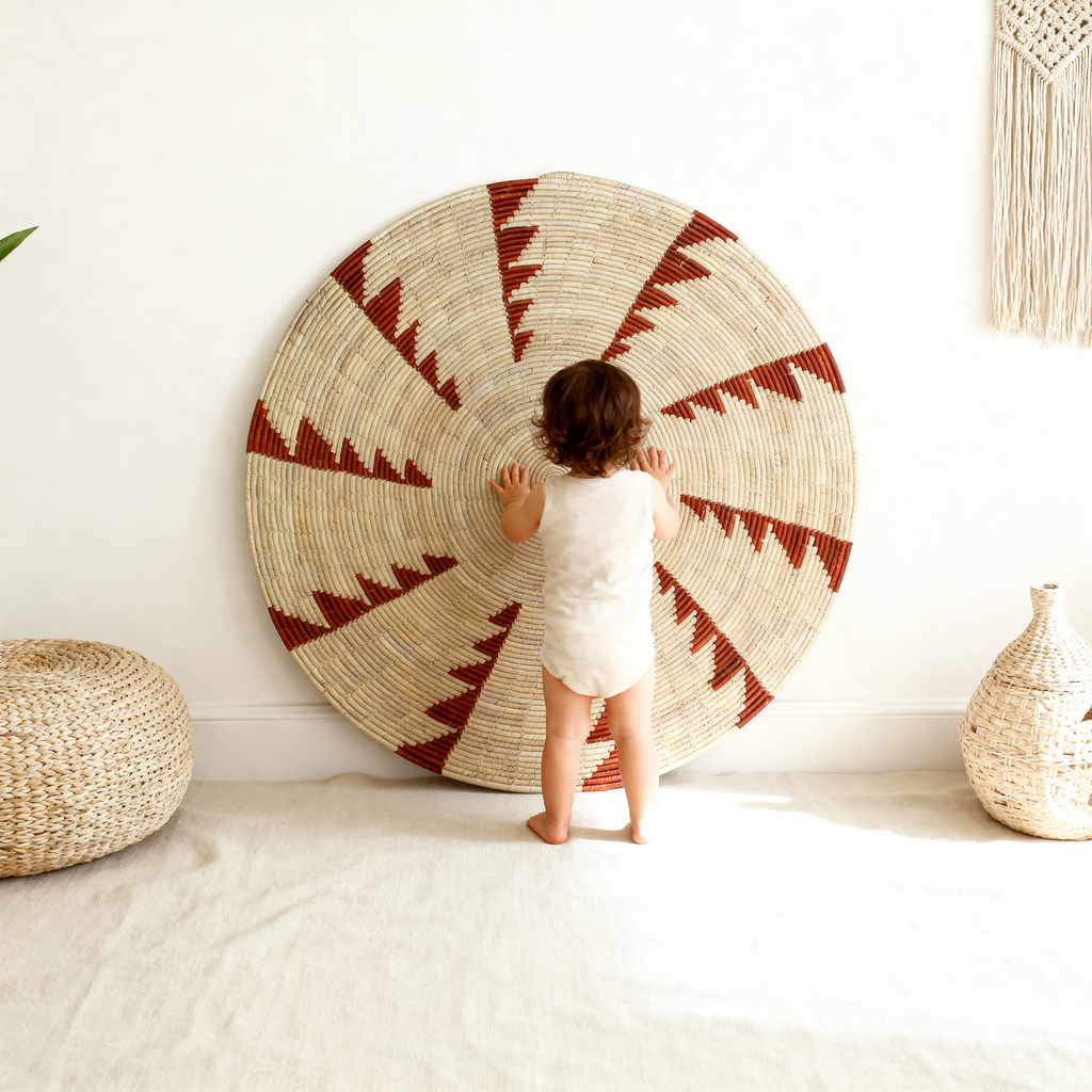 One-of-a-Kind | Thunder Brown 24" Flat Wall Basket - MT-1906-24