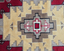 Two Grey Hills Navajo Inspired Hand-Knotted Carpet - 5x3 ft