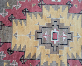 Two Grey Hills Navajo Inspired Hand-Knotted Carpet - 6x4 ft