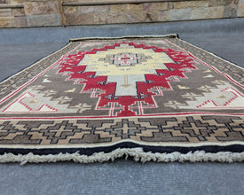 Two Grey Hills Navajo Inspired Hand-Knotted Carpet - 5x3 ft