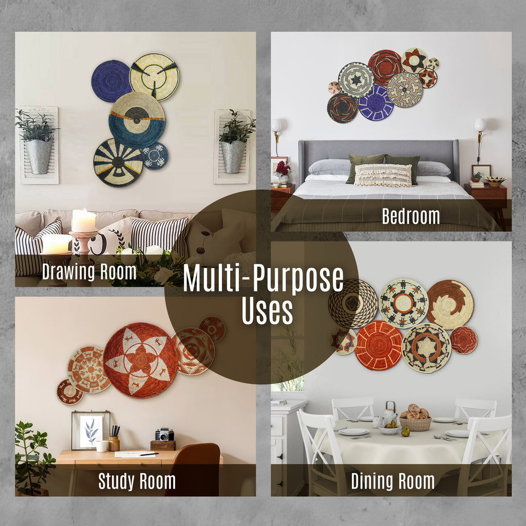 Set of 13 Handwoven wall baskets SET-157-13 N