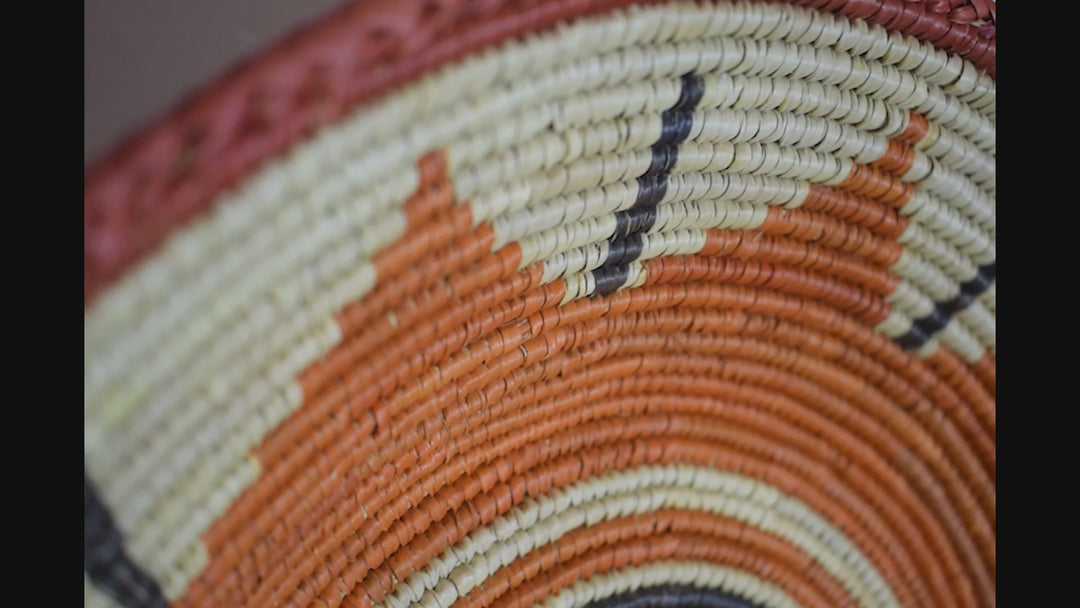 Sunflower Hand-Woven Basket, 14-inch Diameter and 3-inch Depth