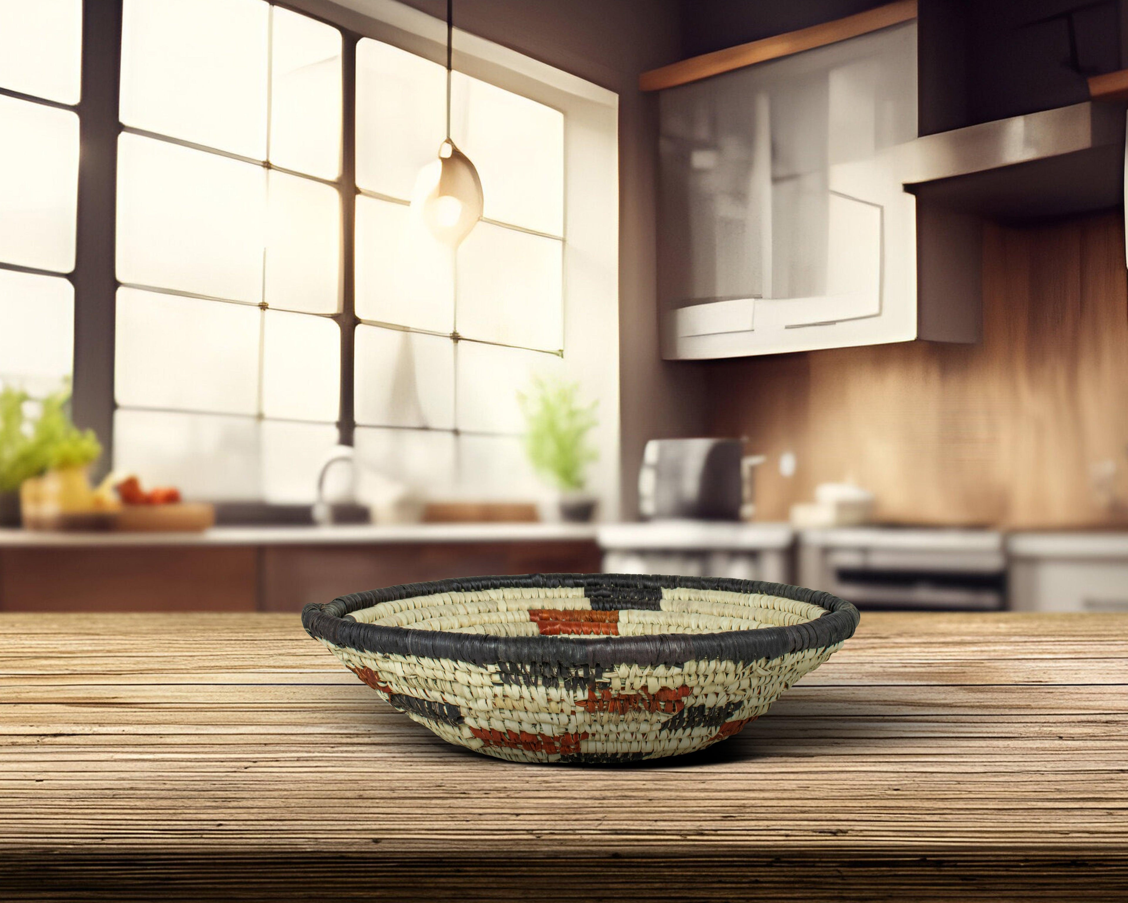 Terra Cotta Circle Black Bowl Basket 8-inch LBW-403-7 B