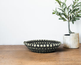 Earthen Speckle Black Bowl Basket 8-inch