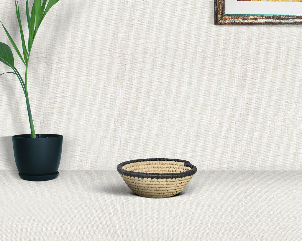 Ebony Edge Natural Bowl Basket 8-inch LBW-420-7