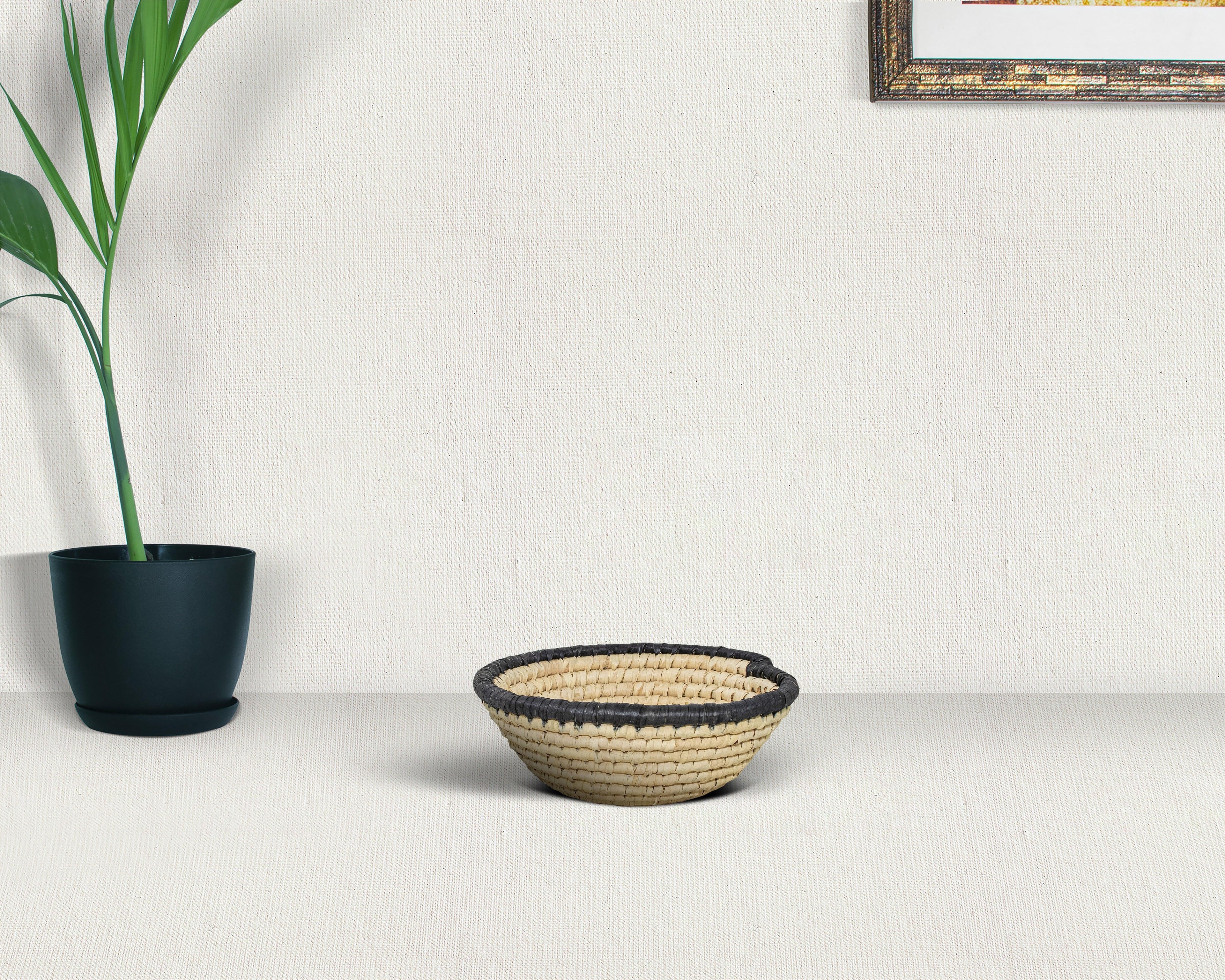 Ebony Edge Natural Bowl Basket 8-inch LBW-420-7