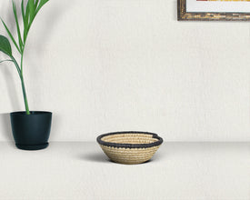 Ebony Edge Natural Bowl Basket 8-inch