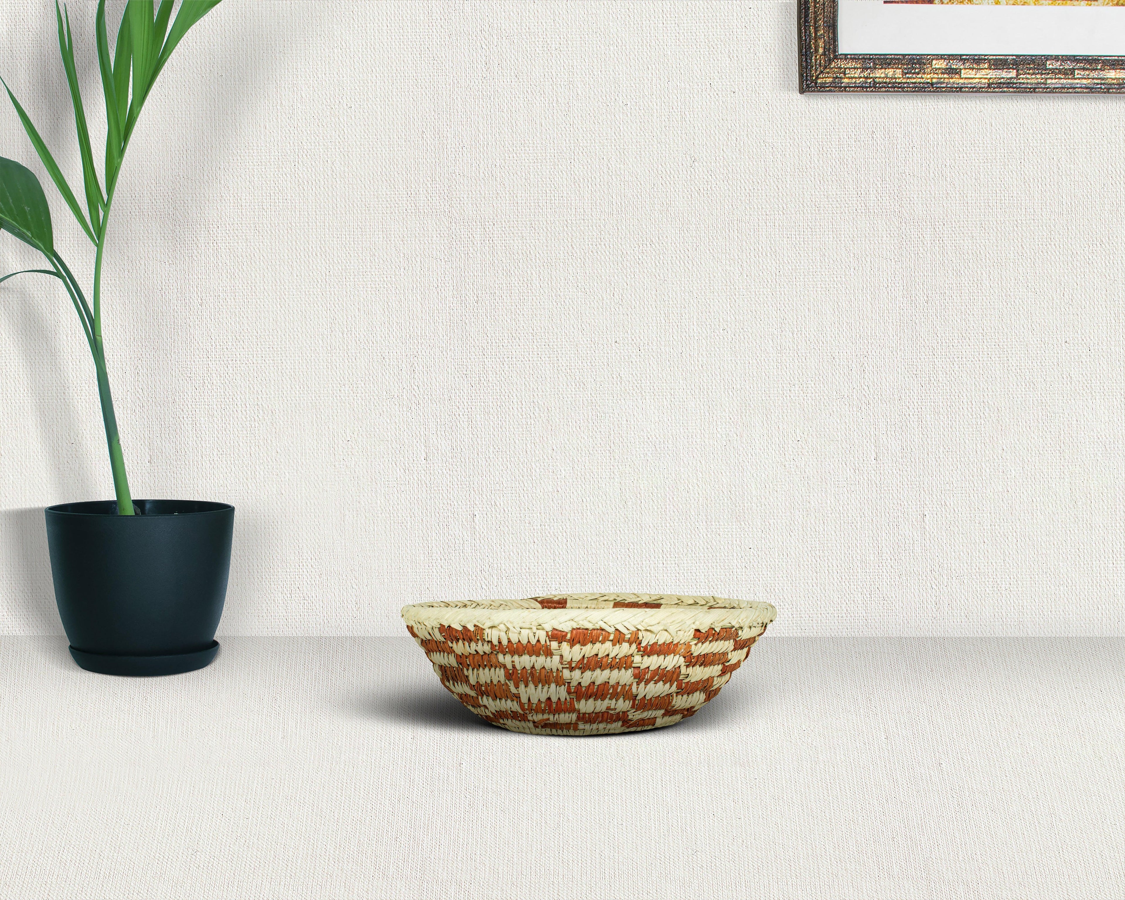 Concentric Labyrinth Red Bowl Basket 8-inch LBW-404-7