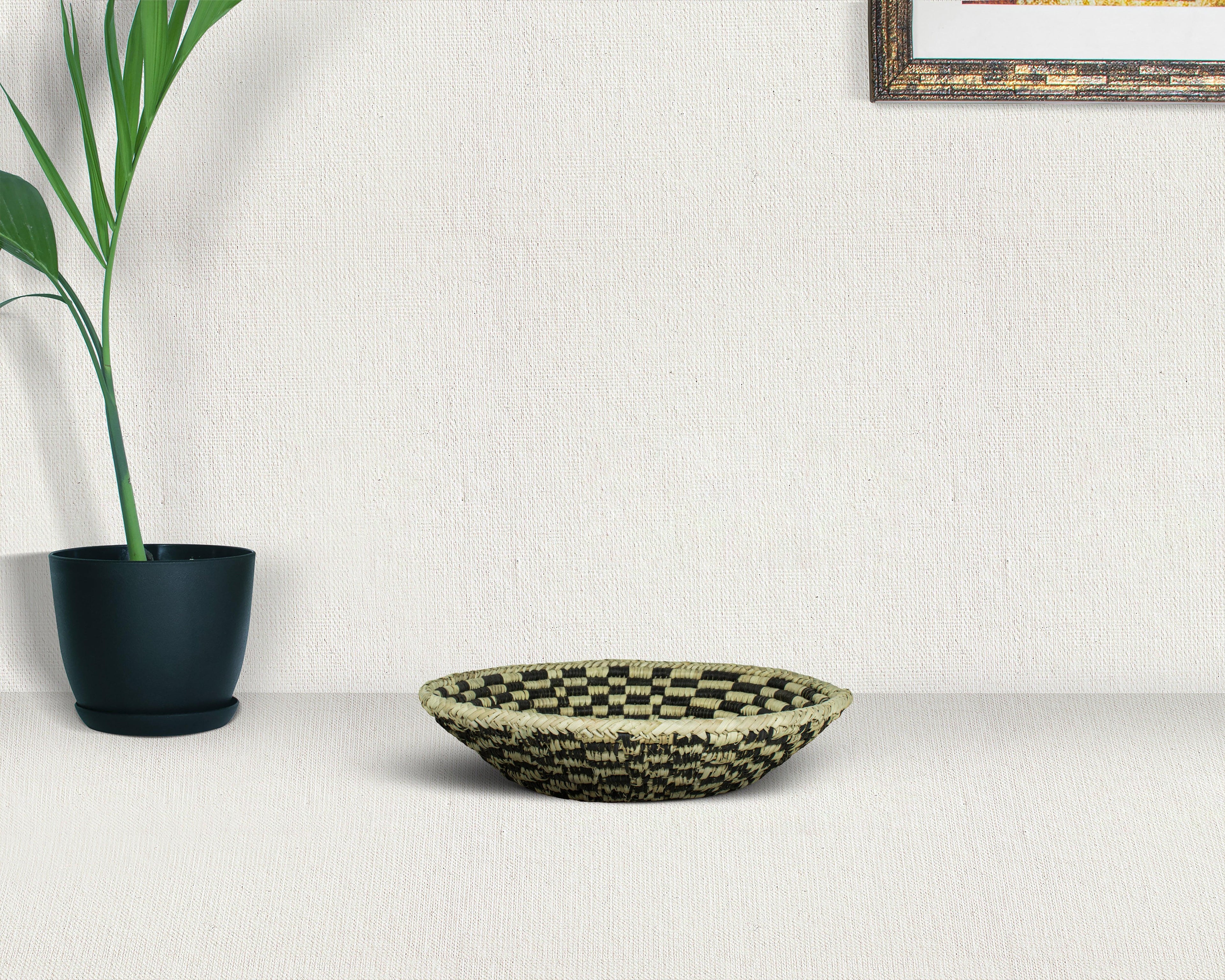 Checkered Brown Bowl Basket 8-inch LBW-400-7