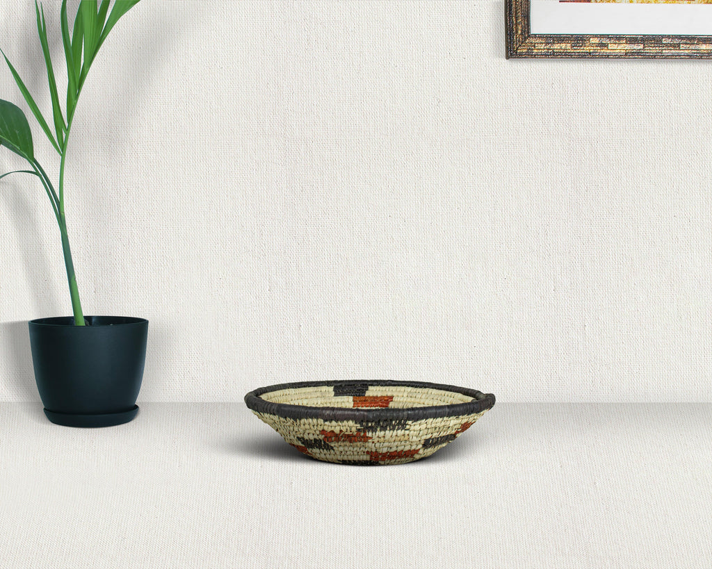 Terra Cotta Circle Black Bowl Basket 8-inch LBW-403-7 B