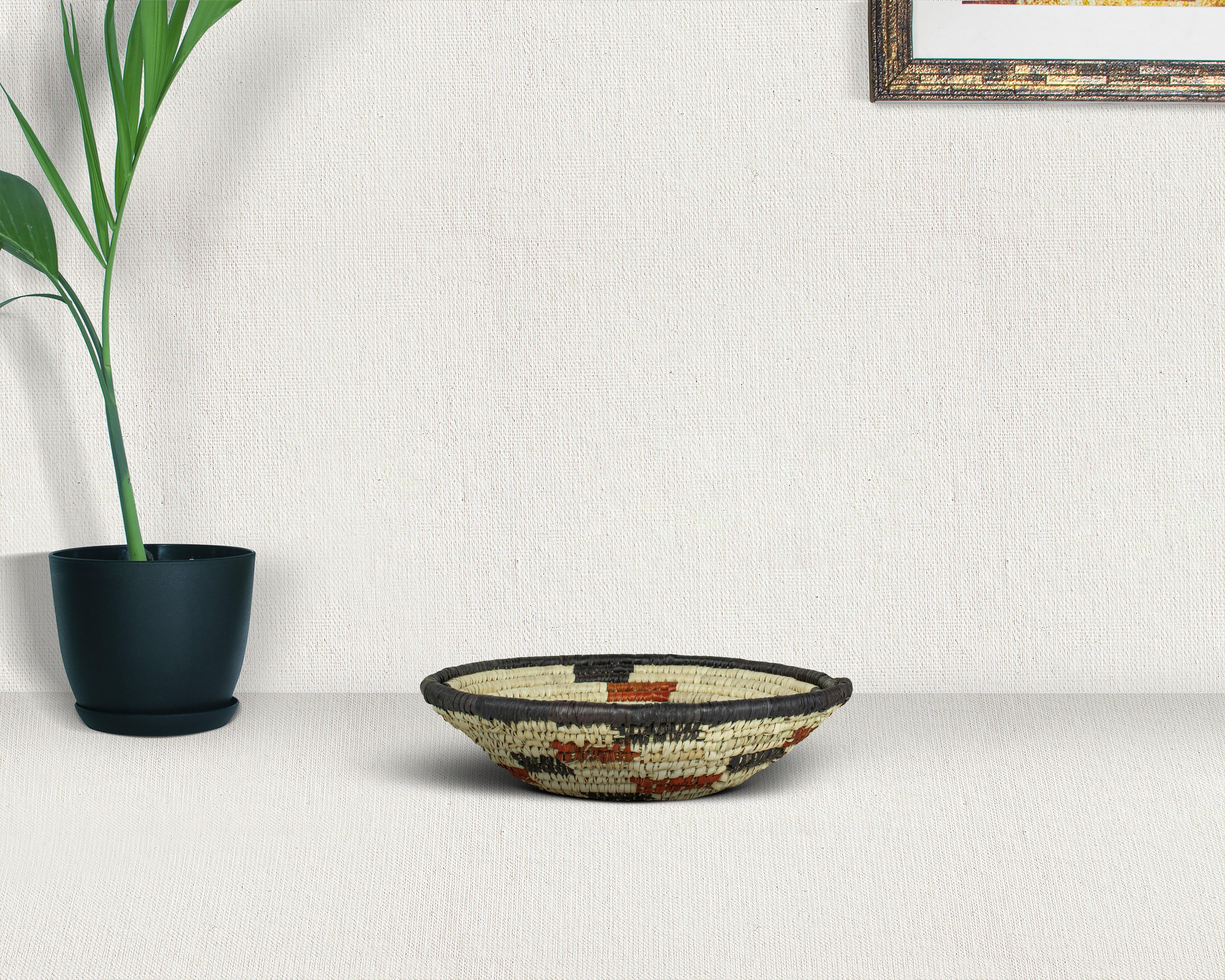 Terra Cotta Circle Black Bowl Basket 8-inch LBW-403-7 B