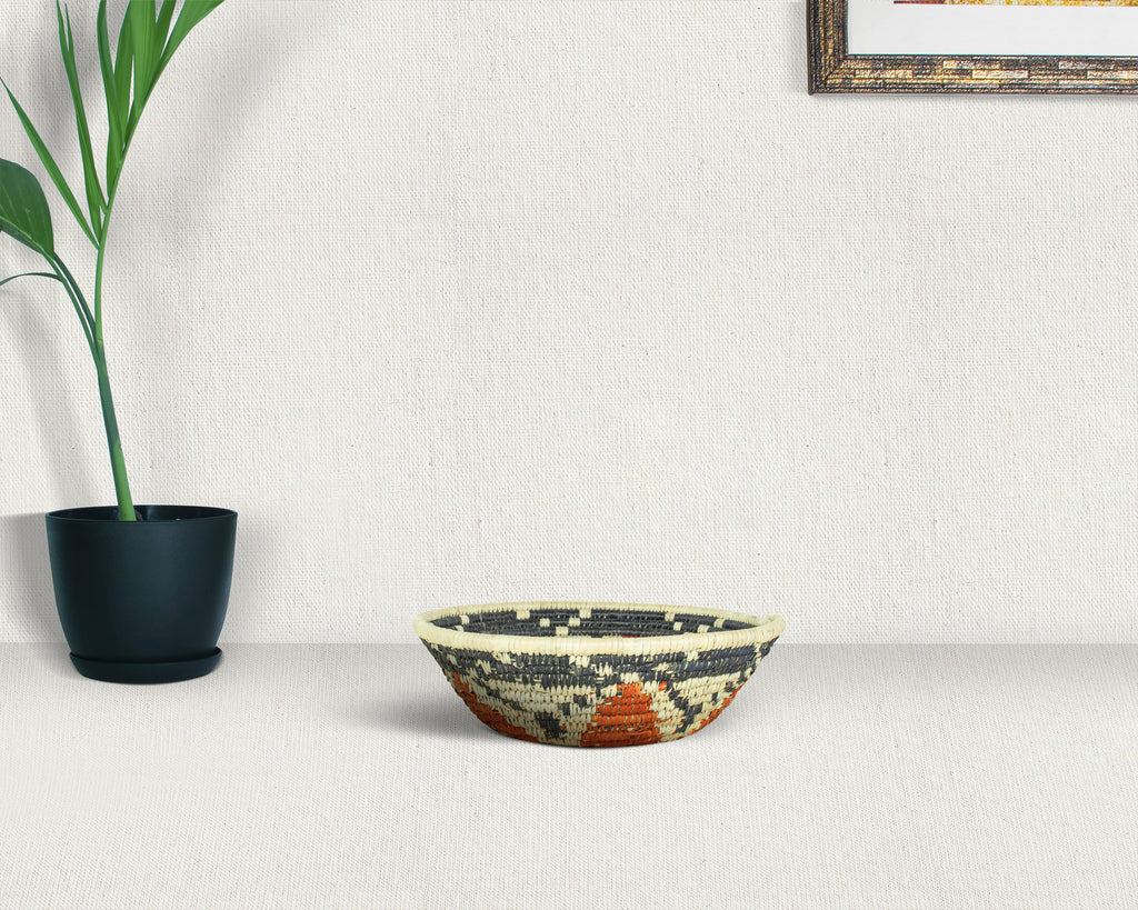 Indigo Weave Red Bowl Basket 8-inch LBW-411-7