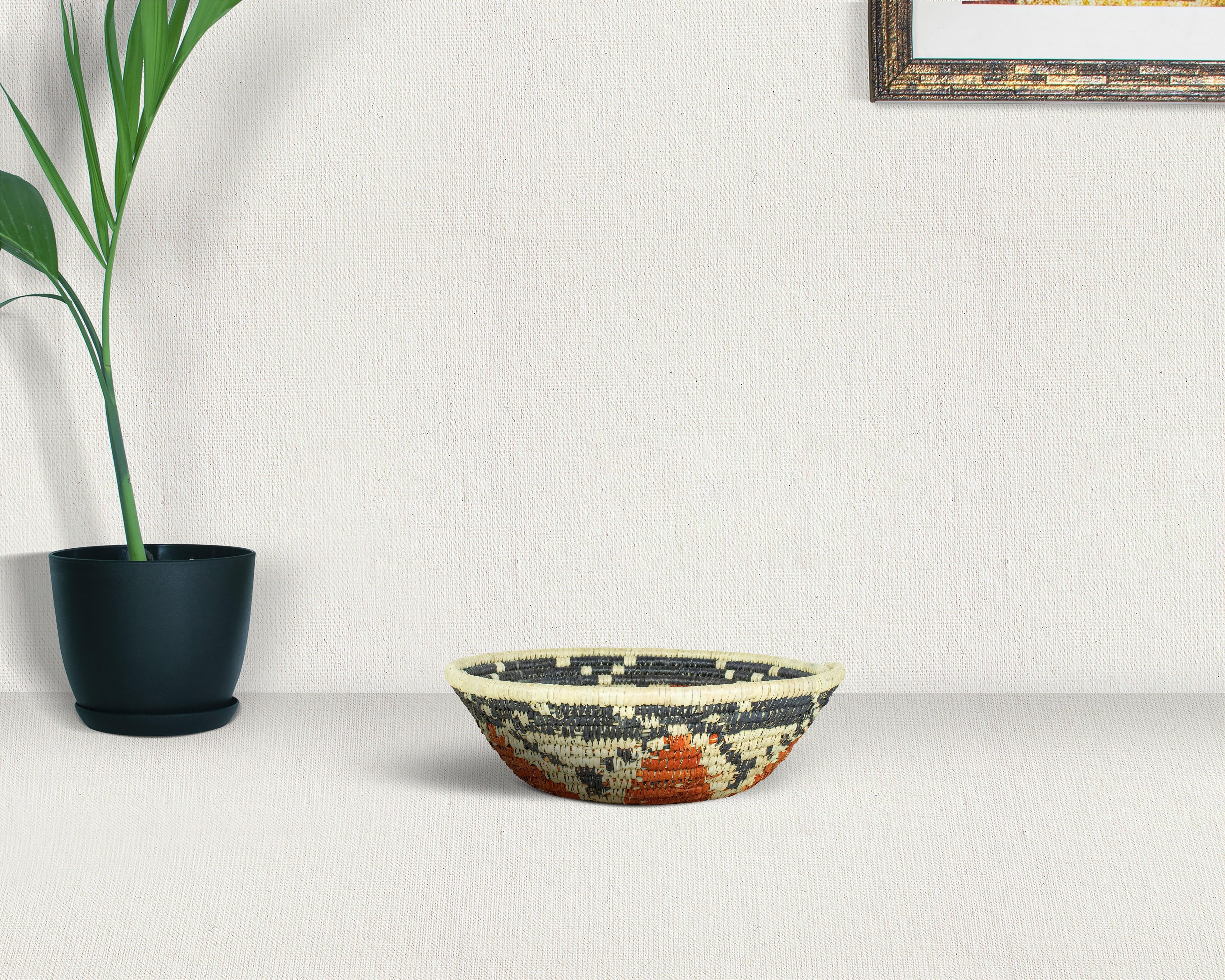 Indigo Weave Red Bowl Basket 8-inch LBW-411-7